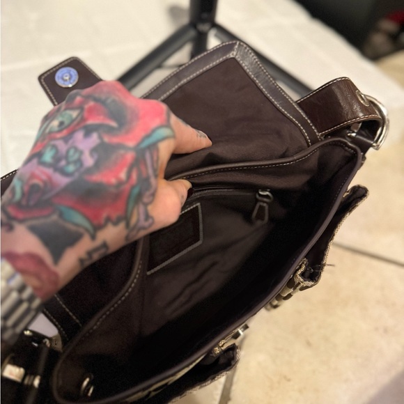 VINTAGE Coach SoHo Signature Jacquard with braided leather Women's Bag - Picture 3 of 9